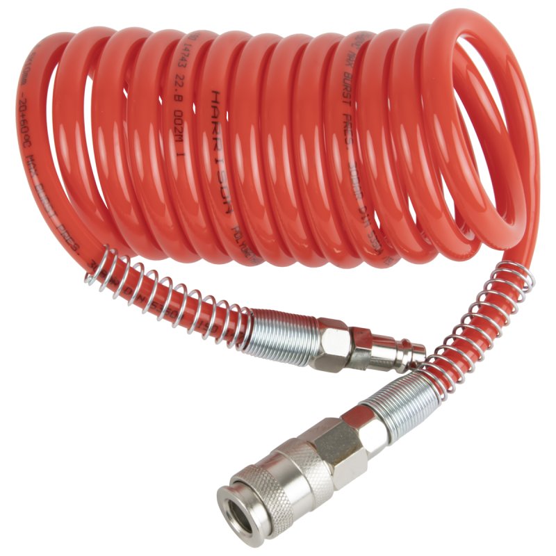 HRS-226530 Шланг пневматический спиральный Harrison с БРС, 3 м, 6.5х10 мм