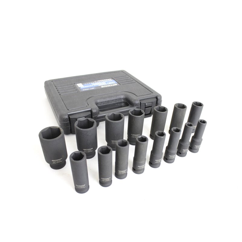 OPT-40215 Набор ударных головок глубоких 1/2" 15 пр., 10-32 мм. OPTIMUS