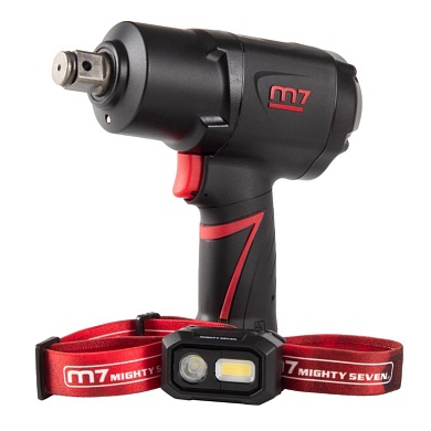 Гайковерт пневматический ударный 3/4", 1898 Нм, в комплекте налобный фонарь MIGHTY SEVEN NC-6255QL