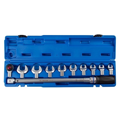 Динамометрический ключ 14х18 мм, 60-340 Нм, "FIT", с набором рожковых насадок 13-30 мм, кейс KING TONY 345203D11MR