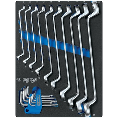 KING TONY Набор накидных ключей и Torx L-образных, ложемент, 19 предметов KING TONY 9-90119MRV