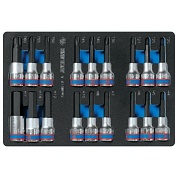KING TONY Набор торцевых насадок 1/2", Torx, Hex, L = 80 мм, ложемент, 18 предметов KING TONY 9-4138PRV