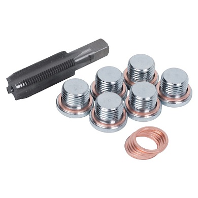 Набор для ремонта масляных пробок М17х1,5, кейс, 19 предметов МАСТАК 103-47017C