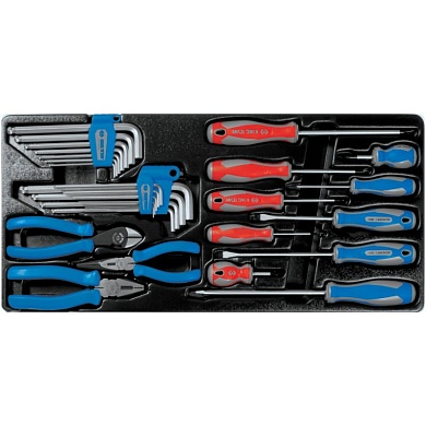 KING TONY Набор отверток, пассатижей и шестигранников Г-образных, ложемент, 29 предметов KING TONY 9-90129CR