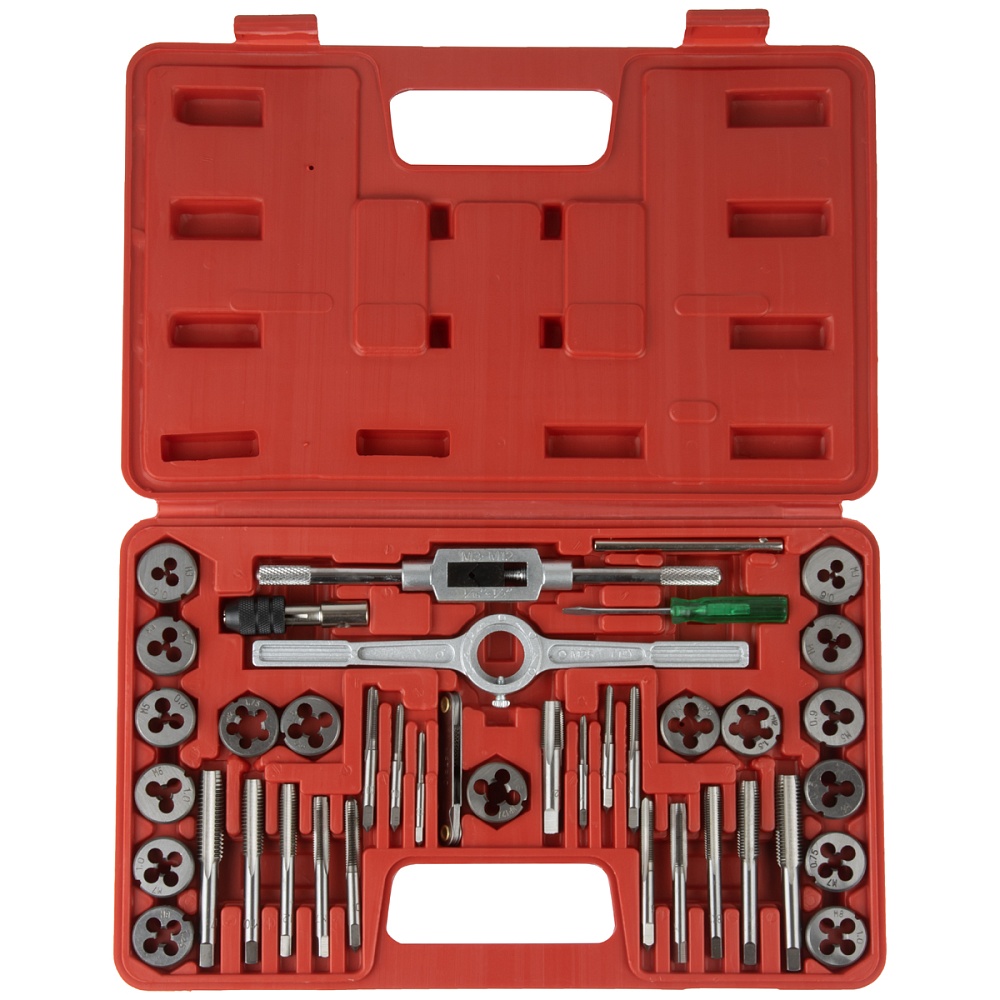 OPT-MTDS40 Набор метчиков и плашек М3 - 12, 40 предметов, метрическая резьба OPTIMUS