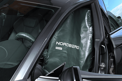 Комплект защитных накидок на сиденье и руль, серый NORDBERG NN56G