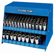 Стенд с глубокими торцевыми головками 1/2", 8-32 мм, серия 4235M, 165 предметов KING TONY 4566MR