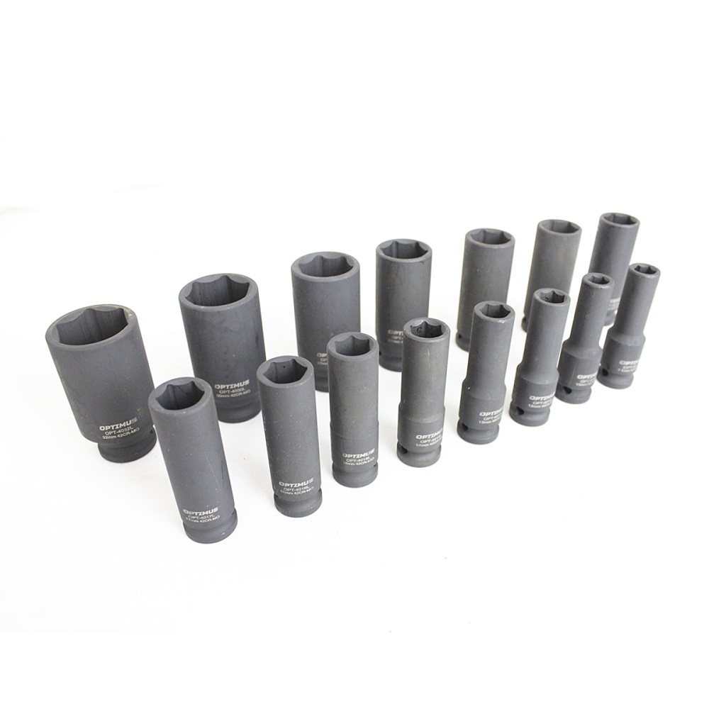 OPT-40215 Набор ударных головок глубоких 1/2" 15 пр., 10-32 мм. OPTIMUS