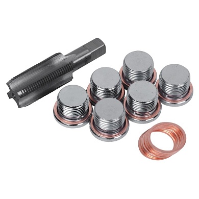 Набор для ремонта масляных пробок М20х1,5, кейс, 19 предметов МАСТАК 103-47020C