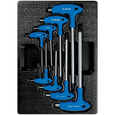 KING TONY Набор L-образных ключей Hex, ложемент, 8 предметов KING TONY 9-22108MR