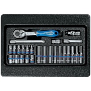 KING TONY Набор торцевых головок 1/4" с принадлежностями, ложемент, 26 предметов KING TONY 9-2526MR