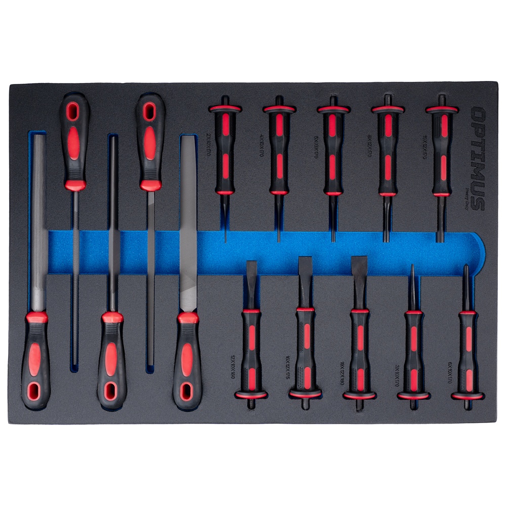 OPT-717M Тележка инструментальная 7 полок с набором инструментов, металлическая столешница OPTIMUS