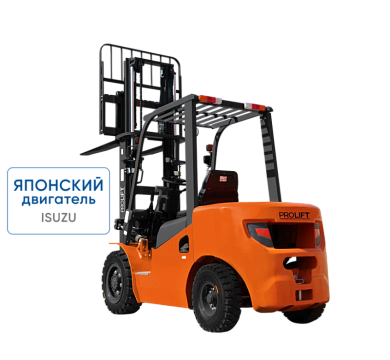 Дизельный погрузчик CPCD25-WS1K2 с японским двигателем, свободным подъемом и боковым смещением вил