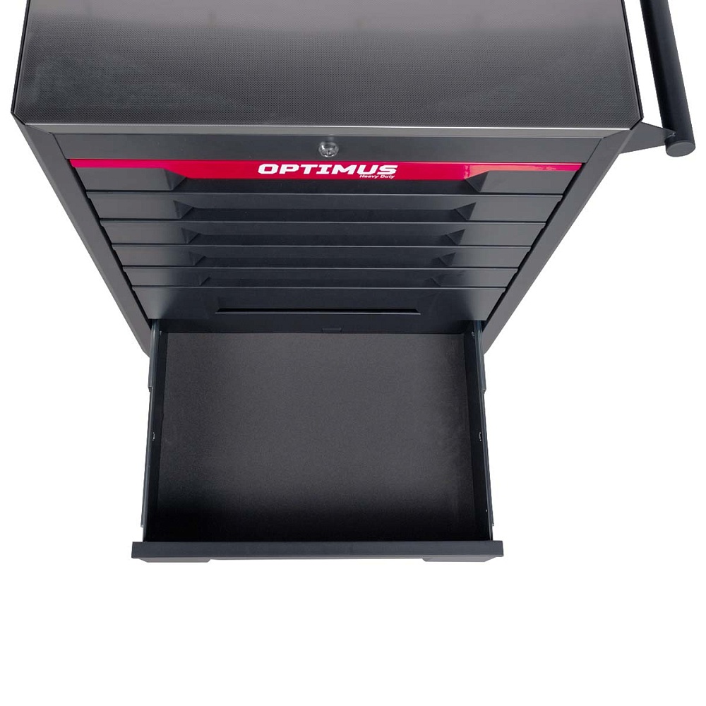 OPT-717M Тележка инструментальная 7 полок с набором инструментов, металлическая столешница OPTIMUS