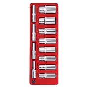 МАСТАК Набор глубоких головок 1/2”, двенадцатигранные, ложемент, 12 предметов МАСТАК 5-014212